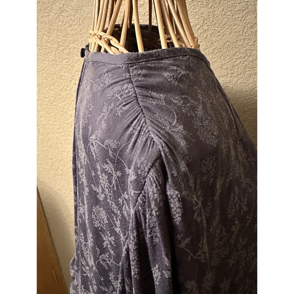 Current Air Los Angeles Smocked Waist Floral Jacquard Dress Grey Womens M - Picture 7 of 16